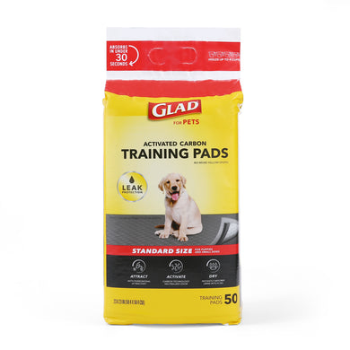 Glad for Pets Activated Carbon Training Pads for Puppies and Senior Dogs, 50 Count