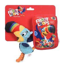 Kellogg's: 6" Froot Loops Box Toucan Sam Plush Figure Squeaker 2pc Pet Toy Set