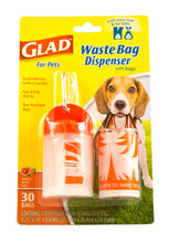 Glad for Pets Plastic Waste Bag Dispenser with Metal Belt Clip, Includes 30 Tropical Breeze Scented Bags