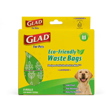 GLAD for Pets Eco-Friendly Scented Waste Bags - 8 Rolls/120 bags