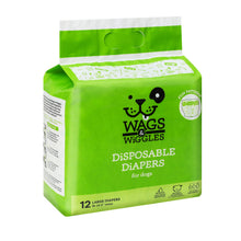 Wags & Wiggles Large Diapers - 18"-23" Waist, 12 Pack
