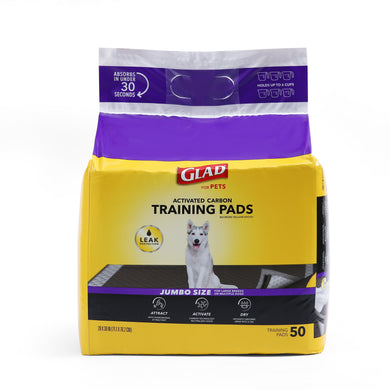 Glad for Pets Jumbo Activated Carbon Training Pads, 50 Count