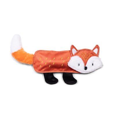 The Dodo Crinkle Flattie Red Fox Dog Toy