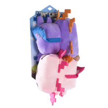 Minecraft: Blue Axolotl & Leucistic Axolotl Figure Plush Squeaker Pet Toy Set