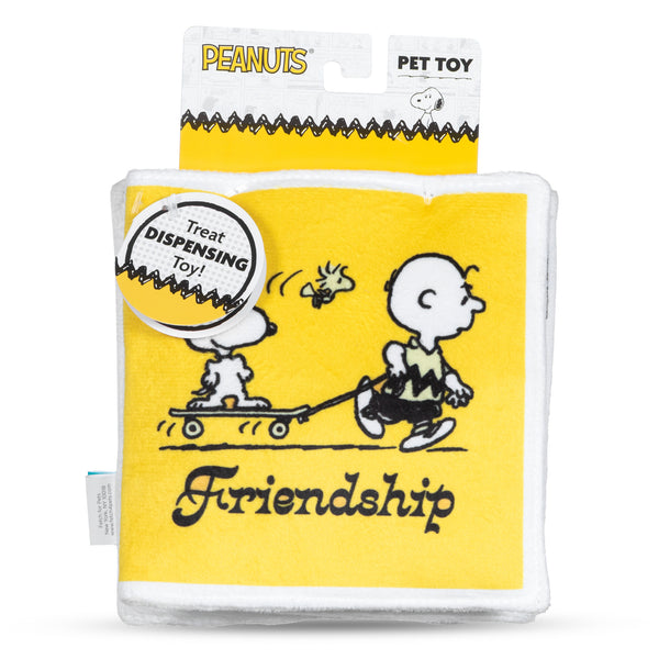 Peanuts: Flattie Crinkle Newspaper Accordion Book with Treat Finding Pockets and Squeakers