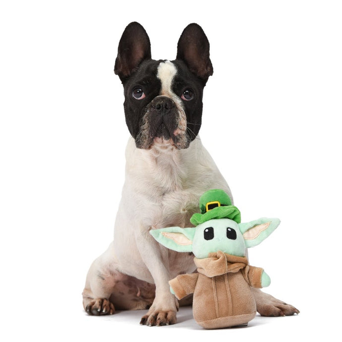 Star Wars: St Patty's Grogu Leprechaun Hat Squeaker Pet Toy