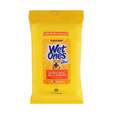 Wet Ones Anti-Bacterial All Purpose Wipe for Dogs - 30 ct pouch, 8 pc PDQ