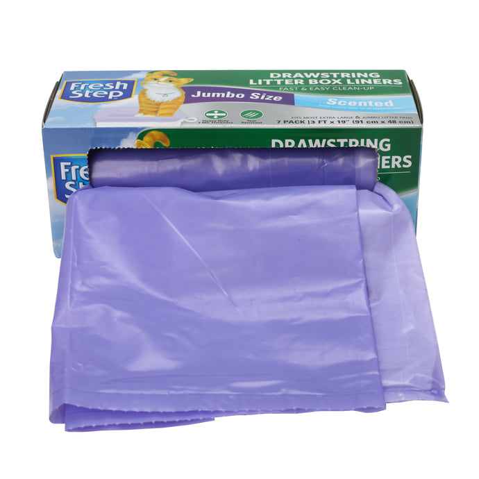 Easy Clean Up Jumbo Drawstring Scented Litter Box Liners bags For Pet Cats