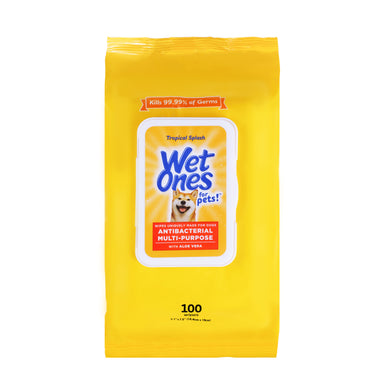 Wet Ones Anti-Bacterial All Purpose Wipe for Dogs - 100 ct pouch, 3 pc PDQ