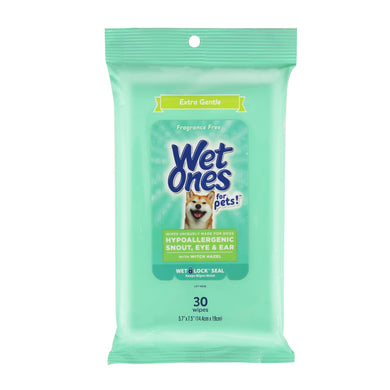 Wet Ones Eye, Ear & Snout Wipe for Dogs - 30 ct pouch, 8 pc PDQ