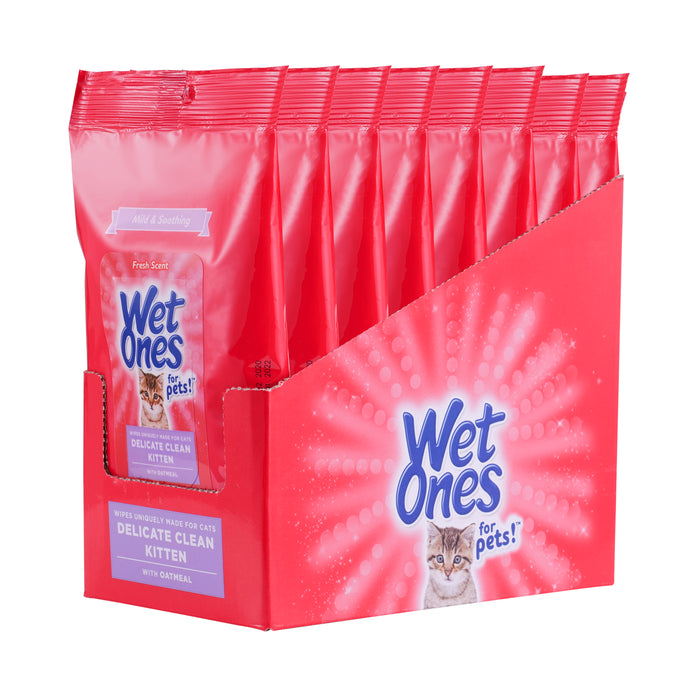 Wet Ones Gentle Kitten Wipe for Cats - 30 ct pouch, 8 pc PDQ