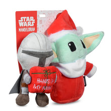 Star Wars: 6" Holiday The Mandalorian w/Present and The Child Santa Plush 2pc Toy Set